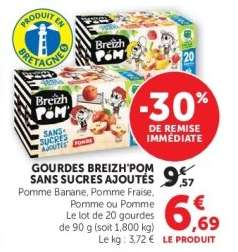 Gourdes Breizh'Pom Sans Sucres Ajoutés