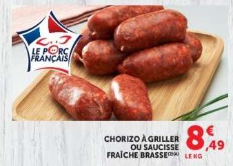 Chorizo à griller ou Saucisse fraîche brasse