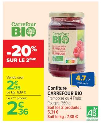 Confiture CARREFOUR BIO