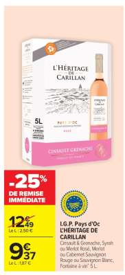 I.G.P. PAYS D'OC L'HÉRITAGE DE CARILLAN