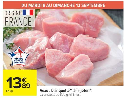 Veau : blanquette** à mijoter