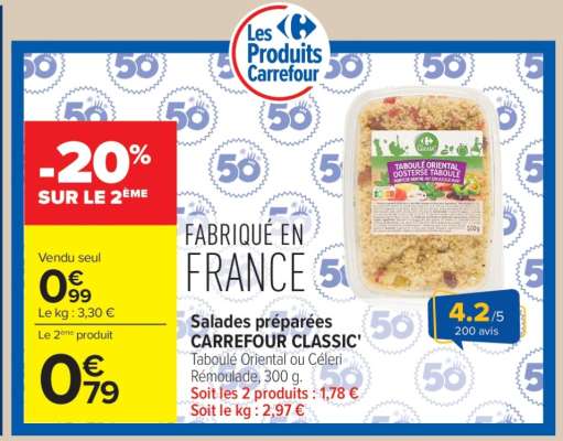 Salades préparées CARREFOUR CLASSIC'