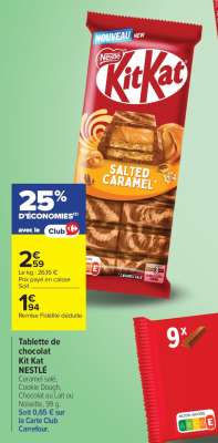 Tablette de chocolat KIT KAT NESTLÉ