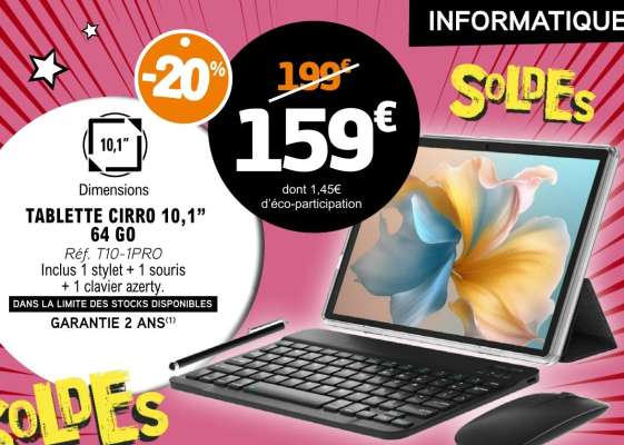 TABLETTE CIRRO 10,1” 64 GO