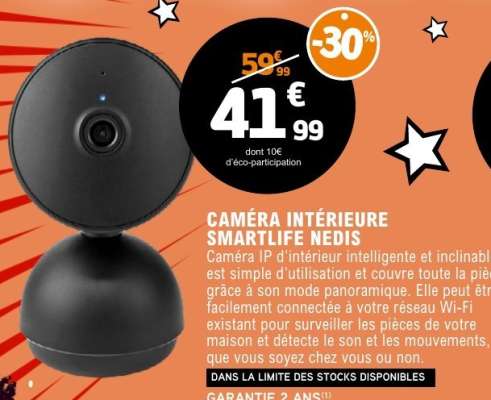 CAMÉRA INTÉRIEURE SMARTLIFE NEDIS