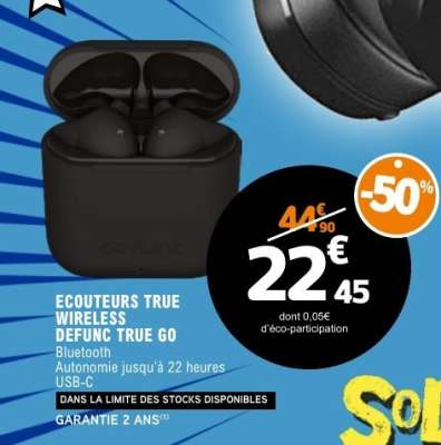 ECOUTEURS TRUE WIRELESS DEFUNC TRUE GO