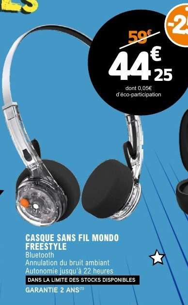 CASQUE SANS FIL MONDO FREESTYLE