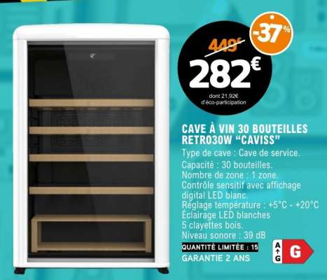 CAVE À VIN 30 BOUTEILLES RETRO30W “CAVISS”
