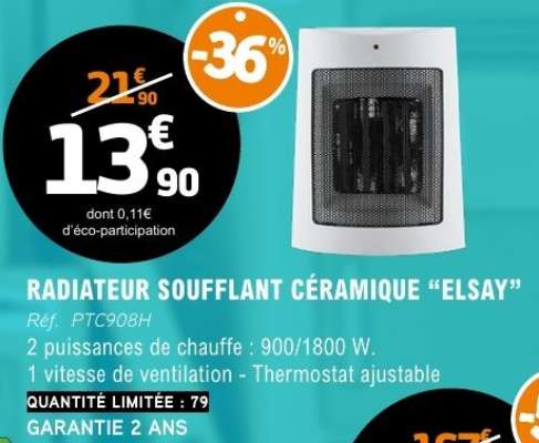 RADIATEUR SOUFFLANT CÉRAMIQUE "ELSAY"