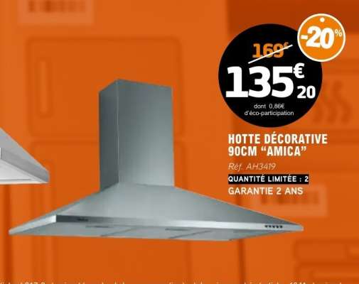 HOTTE DÉCORATIVE 90CM “AMICA”