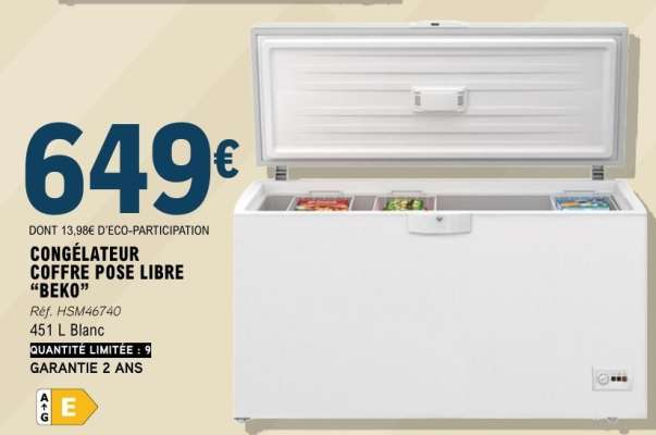 Congélateur Coffre Pose Libre "Beko"