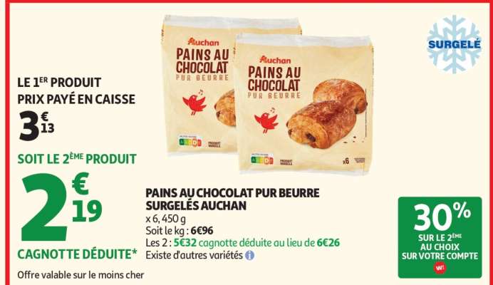 Pains Au Chocolat Pur Beurre Surgelés Auchan