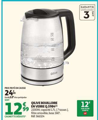 Qilive Bouilloire en Verre Q.5984(1)