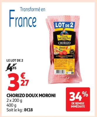 CHORIZO DOUX MORONI
