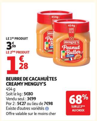 Beurre De Cacahuètes Creamy Menguy's