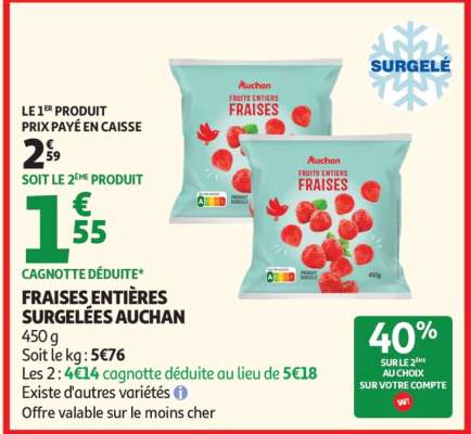 Fraises Entières Surgelées Auchan