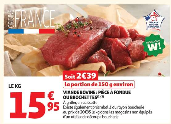 Viande Bovine : Pièce À Fondue Ou Brochettes