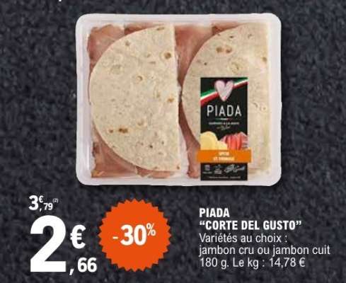 PIADA CORTE DEL GUSTO