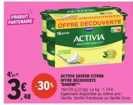 ACTIVIA SAVEUR CITRON OFFRE DÉCOUVERTE "DANONE"