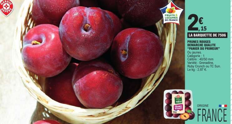 PRUNES ROUGES DÉMARCHE QUALITÉ "PANIER DU PRIMEUR"