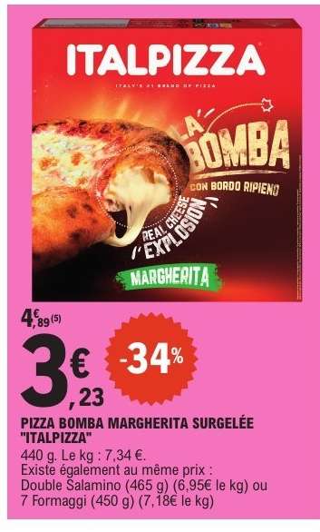 PIZZA BOMBA MARGHERITA SURGELÉE "ITALPIZZA"