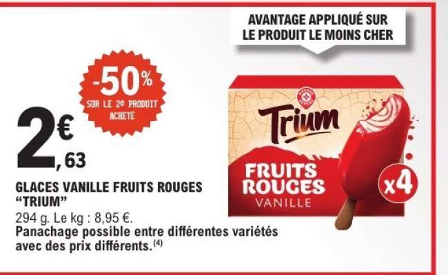 GLACES VANILLE FRUITS ROUGES "TRIUM"