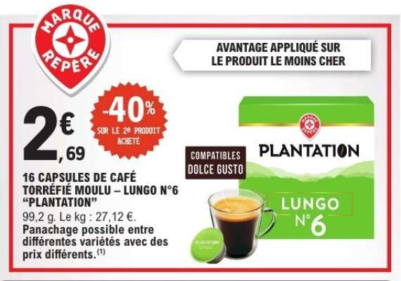 16 CAPSULES DE CAFÉ TORRÉFIÉ MOULU – LUNGO N°6 “PLANTATION”