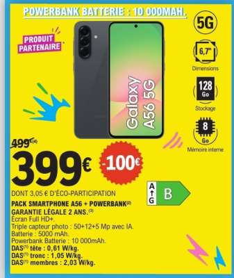 Pack Smartphone A56 + Powerbank