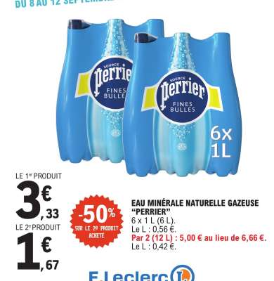 Eau Minérale Naturelle Gazeuse Perrier