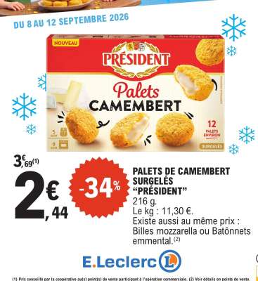 Palets de Camembert Surgelés "Président"