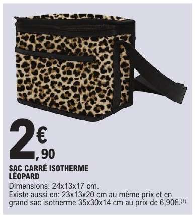 SAC CARRÉ ISOTHERME LÉOPARD