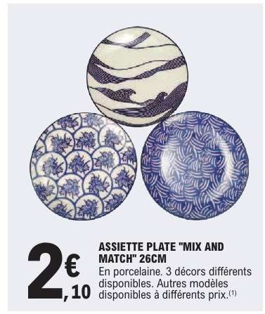ASSIETTE PLATE MIX AND MATCH 26CM