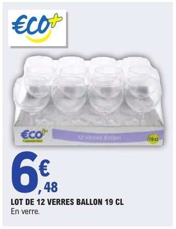 LOT DE 12 VERRES BALLON 19 CL