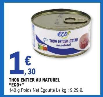 THON ENTIER AU NATUREL “ECO+”
