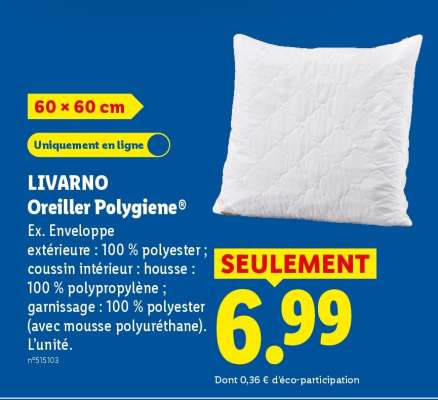 LIVARNO Oreiller Polygiene