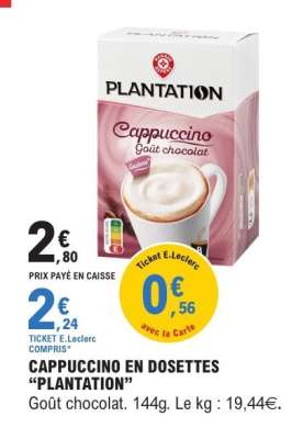 CAPPUCCINO EN DOSETTES “PLANTATION”