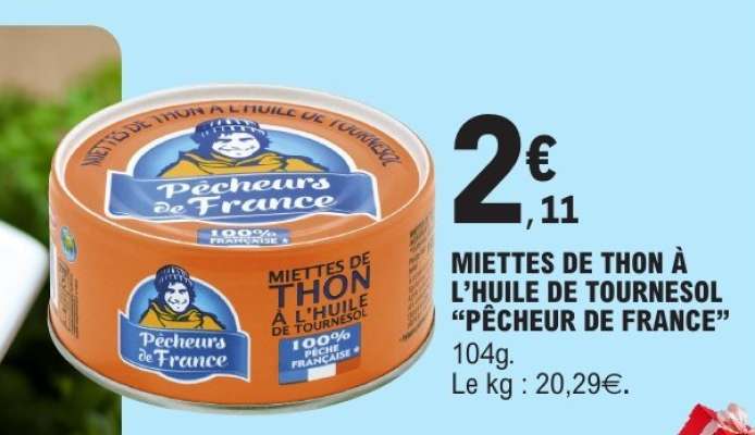 MIETTES DE THON À L’HUILE DE TOURNESOL “PÊCHEUR DE FRANCE”