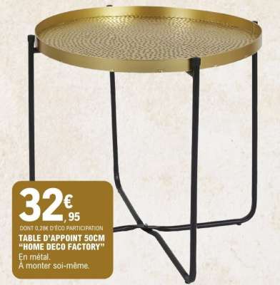 TABLE D'APPOINT 50CM 'HOME DECO FACTORY'