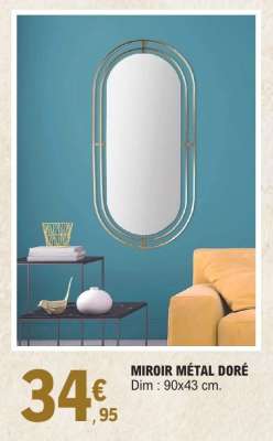 MIROIR MÉTAL DORÉ