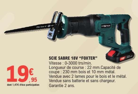 SCIE SABRE 18V “FOXTER”
