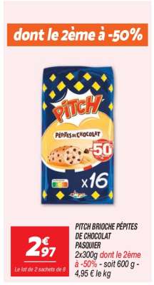 PITCH BRIOCHE PÉPITES DE CHOCOLAT PASQUIER