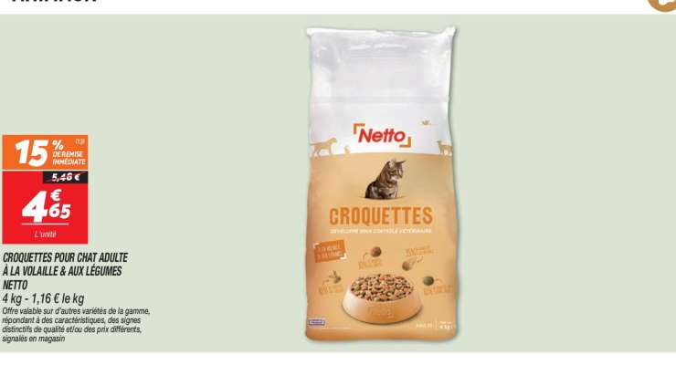 CROQUETTES POUR CHAT ADULTE A LA VOLAILLE & AUX LEGUMES