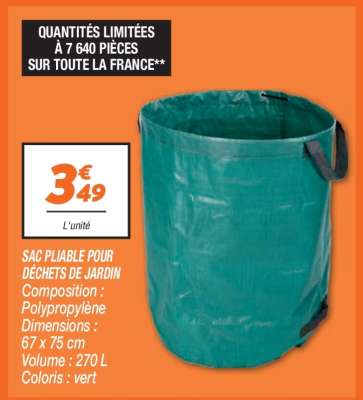 SAC PLIABLE POUR DÉCHETS DE JARDIN
