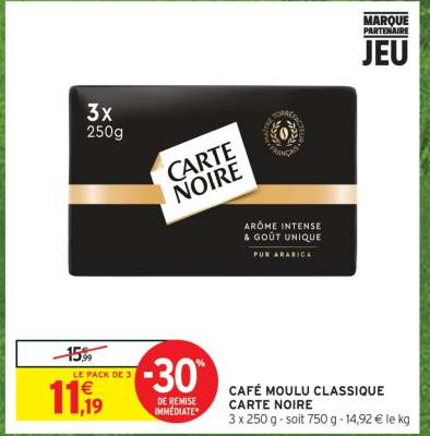Café Moulu Classique Carte Noire