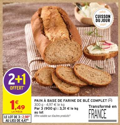 PAIN À BASE DE FARINE DE BLÉ COMPLET