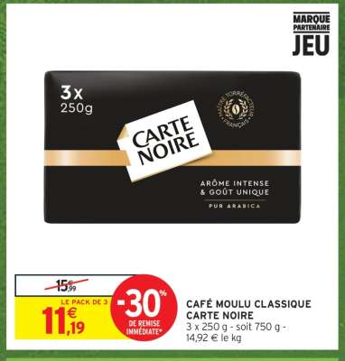 Café Moulu Classique Carte Noire
