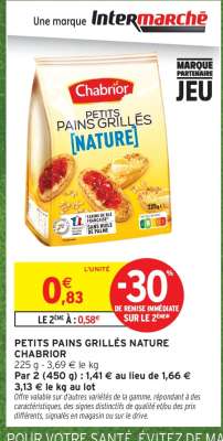 PETITS PAINS GRILLÉS NATURE CHABRIOR