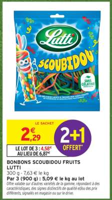 BONBONS SCOUBIDOU FRUITS LUTTI