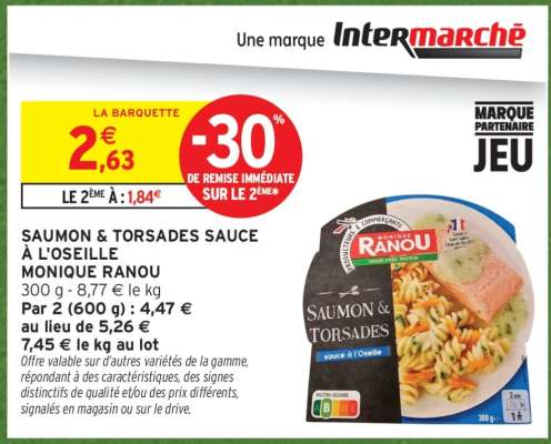 SAUMON & TORSADES SAUCE À L'OSEILLE MONIQUE RANOU