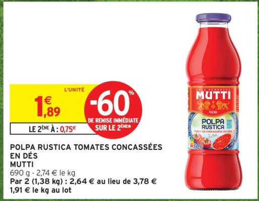 POLPA RUSTICA TOMATES CONCASSÉES EN DÈS